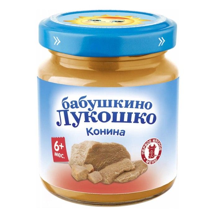 

Пюре Бабушкино лукошко конина 100г ст/б
