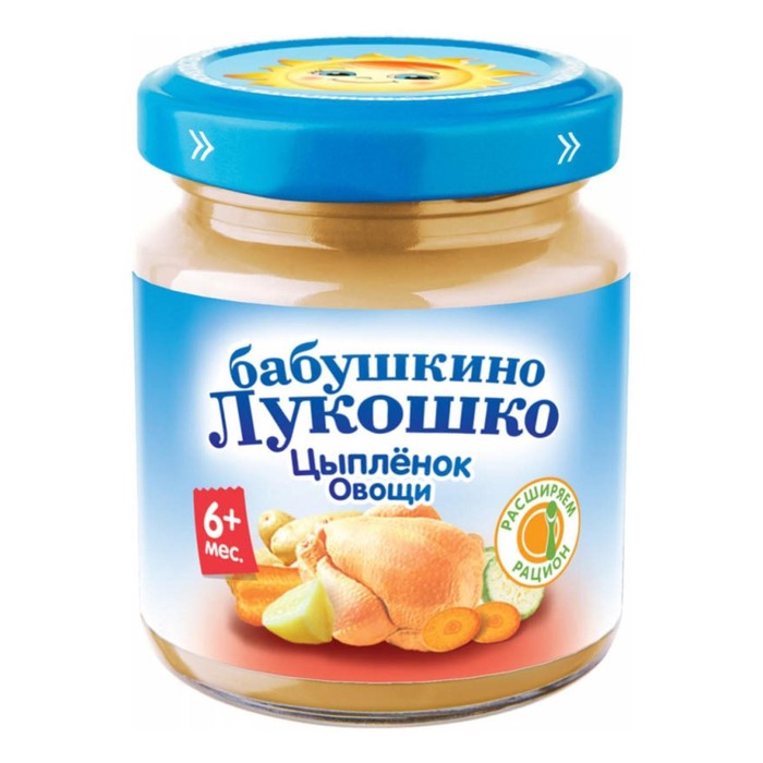 

Пюре Бабушкино лукошко цыпленок/овощи 100г ст/б