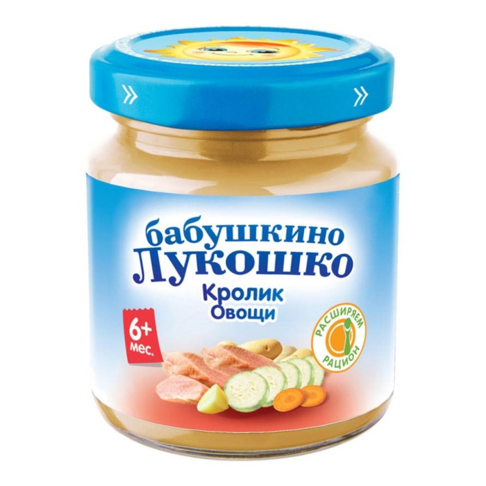 

Пюре Бабушкино лукошко кролик/овощи 100г ст/б
