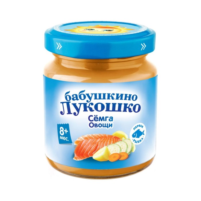 

Пюре Бабушкино лукошко семга/овощи 100г ст/б