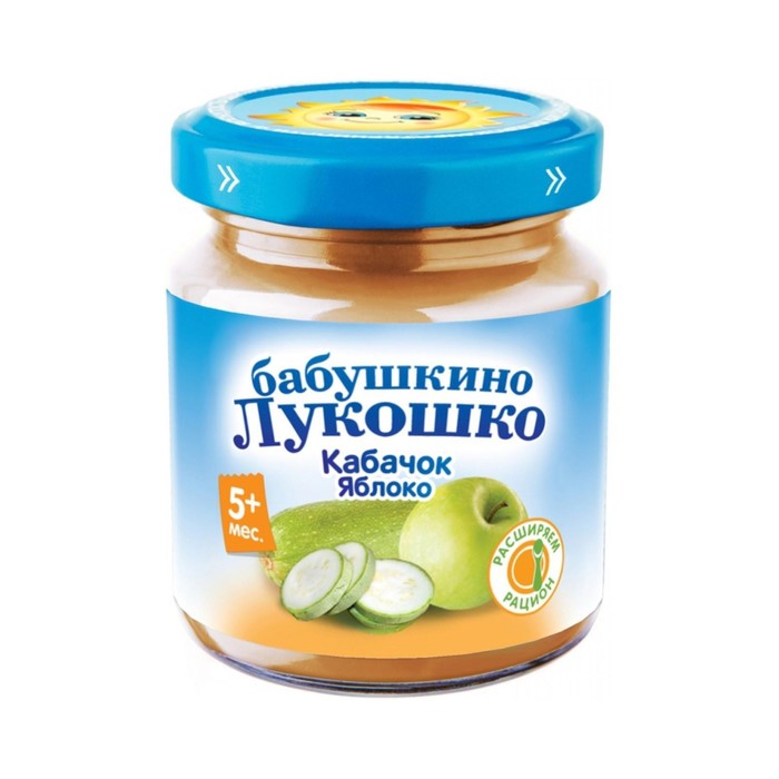 

Пюре Бабушкино лукошко кабачок/яблоко 100г ст/б