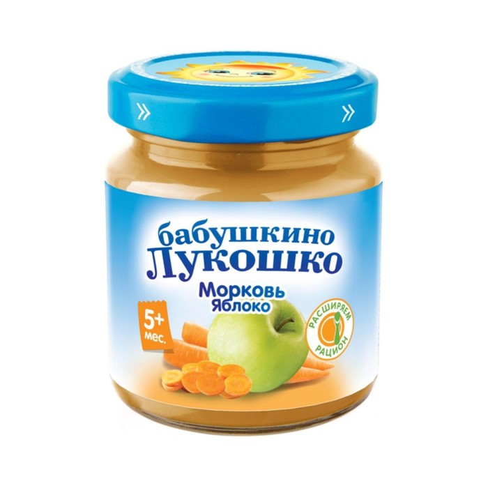 

Пюре Бабушкино лукошко морковь/яблоко 100г ст/б