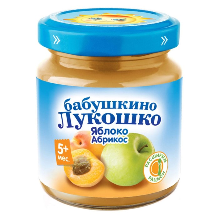 

Пюре Бабушкино лукошко яблоко/абрикос 100г ст/б