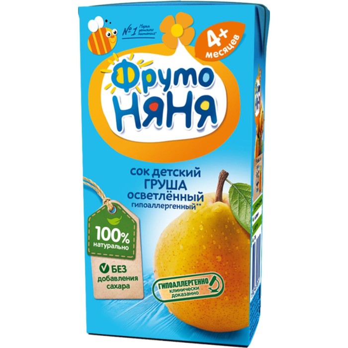 

Сок ФРУТОНЯНЯ груша осветл 0,2л