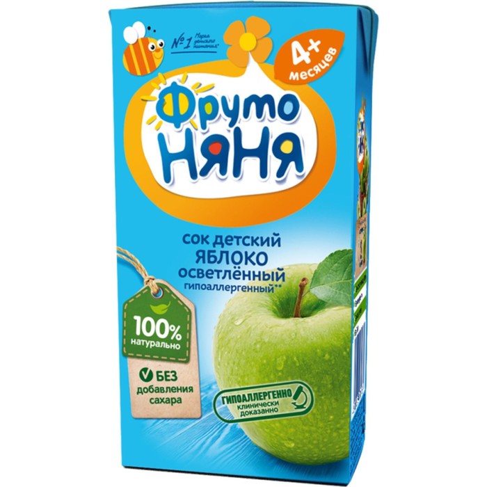 

Сок ФРУТОНЯНЯ яблоко осветл 0,2л