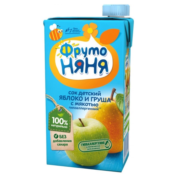 

Сок ФРУТОНЯНЯ яблоко/груша с мякотью 0,5л