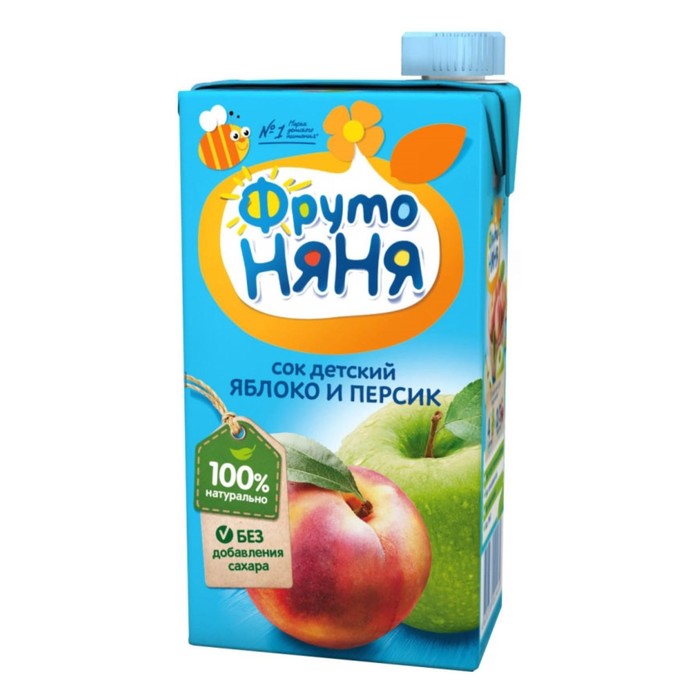 

Сок ФРУТОНЯНЯ яблоко/персик неосветл 0,5л
