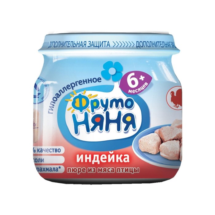 

Пюре ФРУТОНЯНЯ индейка 80г ст/б