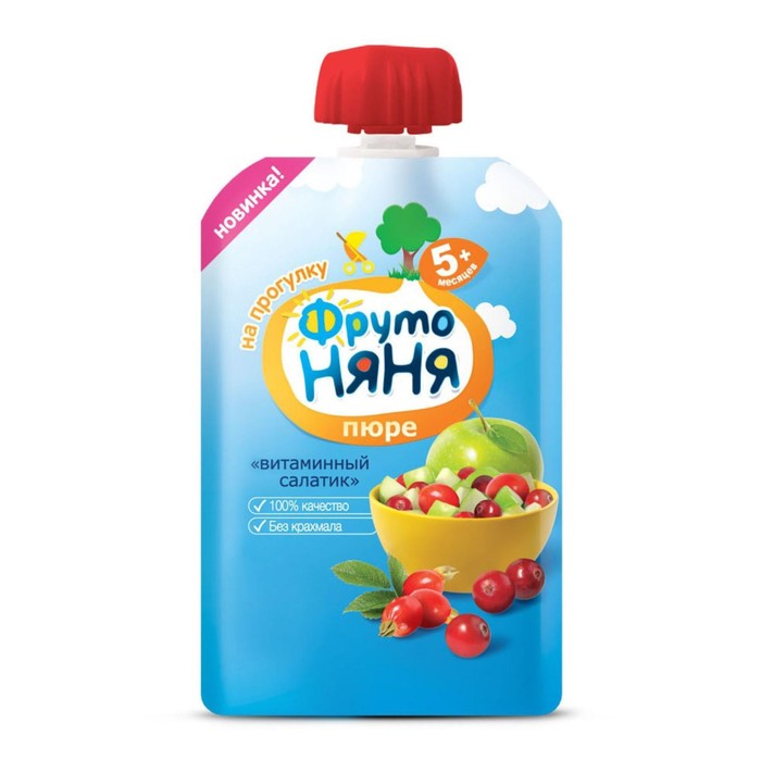 

Пюре ФРУТОНЯНЯ яблоко/шиповник/клюква 90г д/п