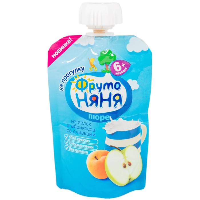 

Пюре ФРУТОНЯНЯ яблоко/абрикос/сливки 90г д/п