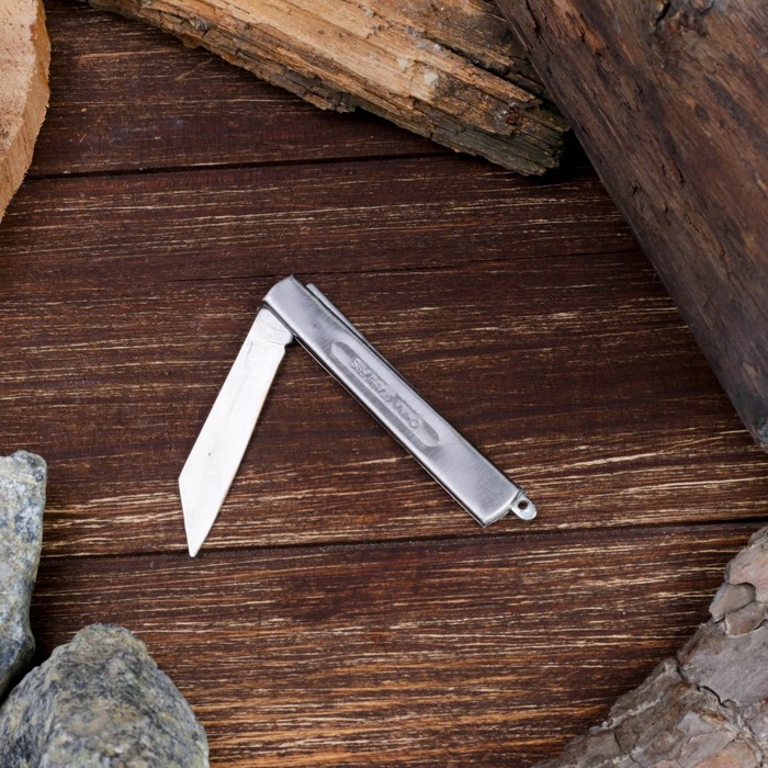 Нож складной неавтоматический сувенирный, рукоять с крокодилом