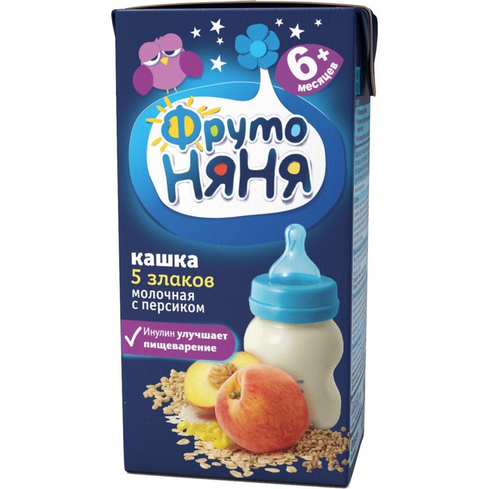 

Кашка ФРУТОНЯНЯ молочная 5 злаков персик 0,2л т/п