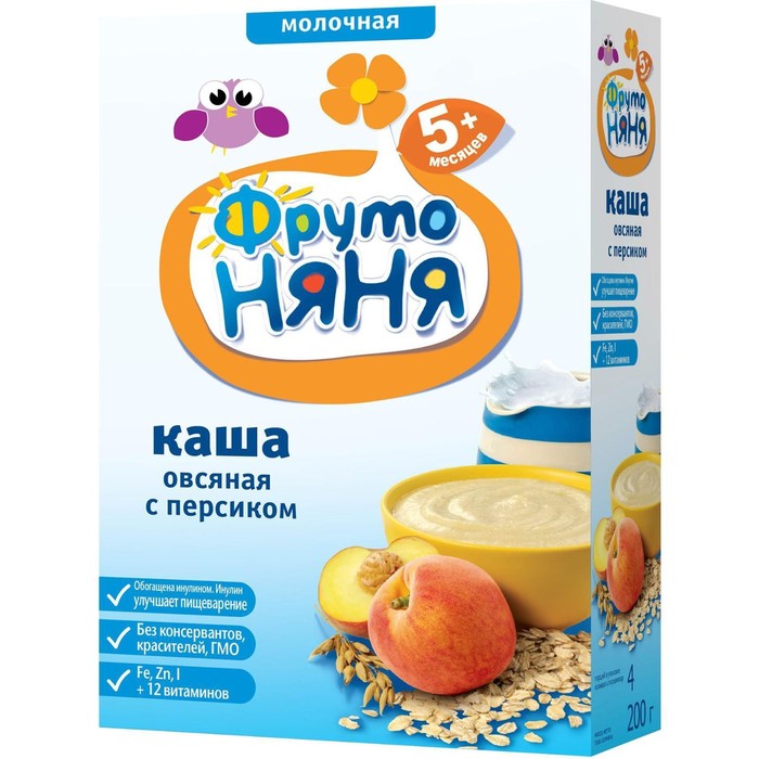 

Каша ФРУТОНЯНЯ молочная овсяная персик 200г