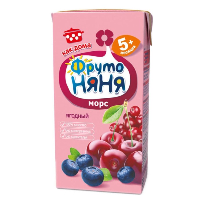 

Морс ФРУТОНЯНЯ клюква/черника/вишня 0,2л