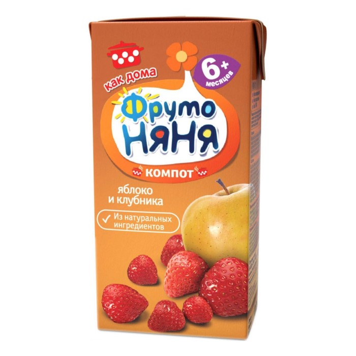 

Компот ФРУТОНЯНЯ яблоко/клубника 0,2л