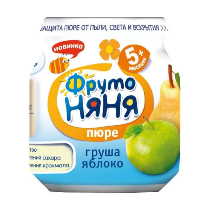 

Пюре ФРУТОНЯНЯ груша/яблоко 100г ст/б