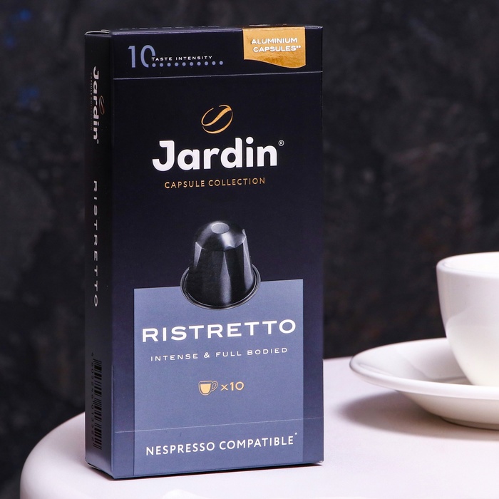 кофе капсульный movenpick espresso ristretto green cap 10 капсул по 5 8г Капсулы для кофе Jardin Ristretto, 10 капсул