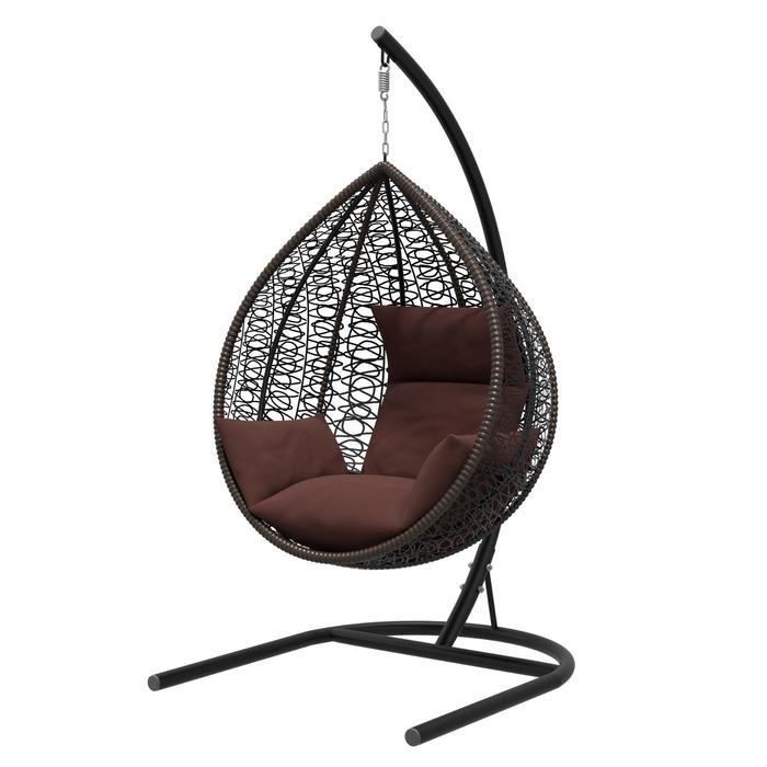 фото Подвесное кресло «бароло», капля, цвет коричневый, подушка шоколад кемпинггрупп