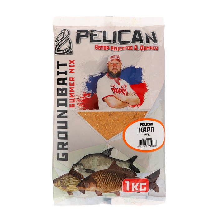 фото Прикормка pelican карп, мёд, 1 кг pelican fishing technology