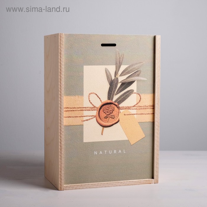 фото Ящик подарочный деревянный «эко стиль», 20 × 30 × 12 см дарите счастье