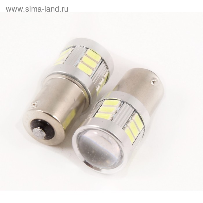 

Лампа светодиодная 12В (21W) BA15s 18 SMD 5630, линза, белая