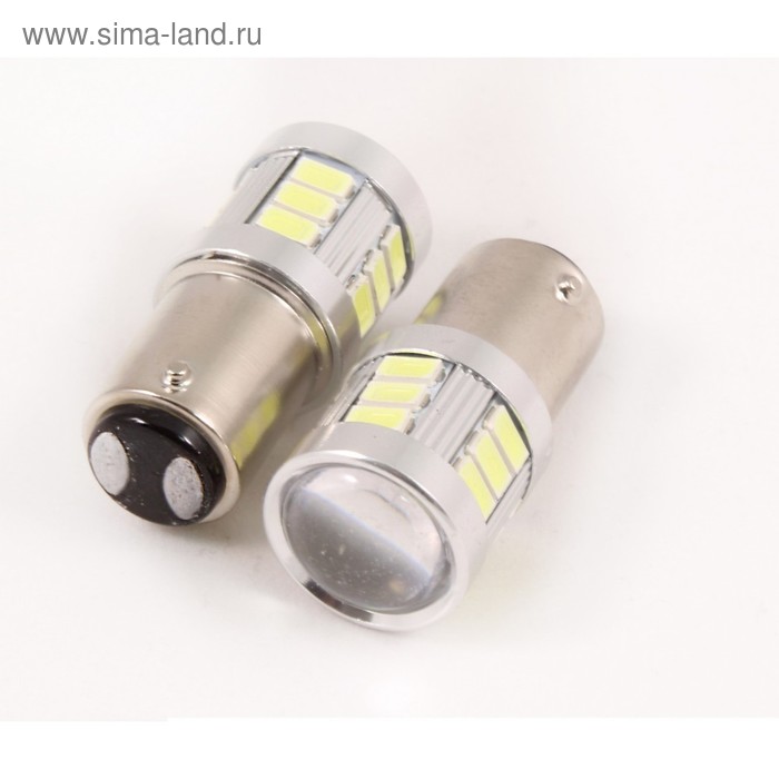 

Лампа светодиодная 12В (21/5w) BAY15d 18 SMD 5630, линза, белая