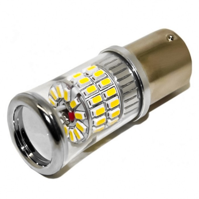 

Лампа светодиодная 12В (21/5w) BAY15d 48 SMD 3014 48W, зеркальная колба, белая