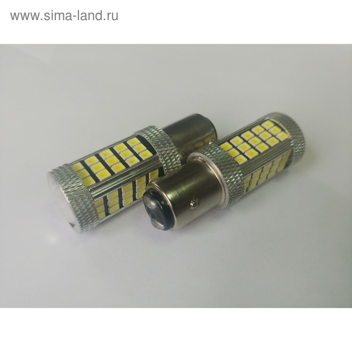 фото Лампа светодиодная 12в (21/5w) bay15d 66 smd 2835, линза, белая