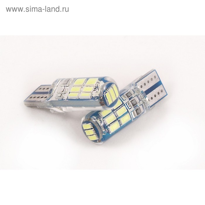 фото Лампа светодиодная т10 (w2,1-9,5d) белая, 15 smd 3014, силикон, 12в
