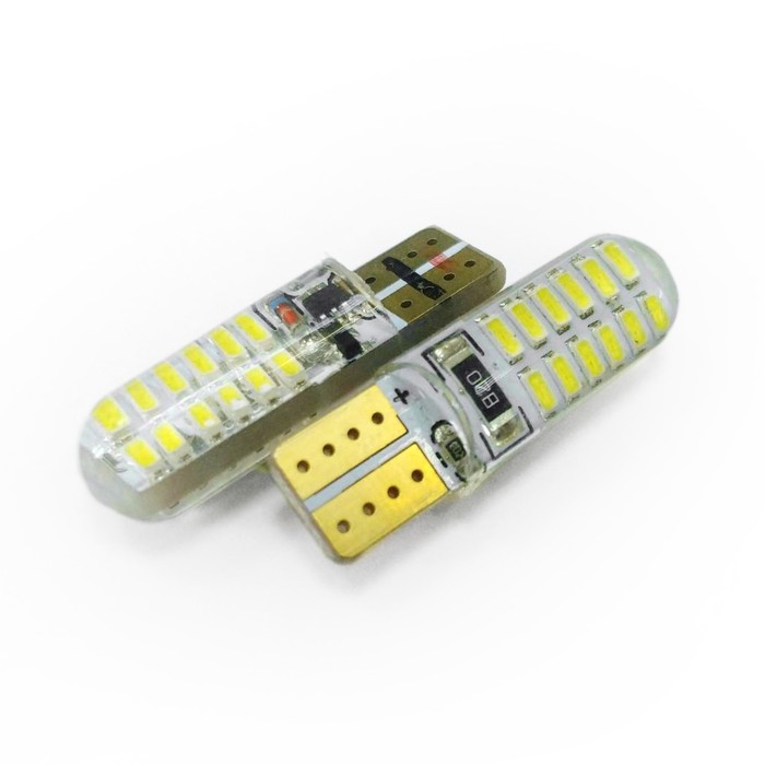 фото Лампа светодиодная т10 (w2,1-9,5d) белая, 24 smd 3014, силикон, canbus обманка, 12в