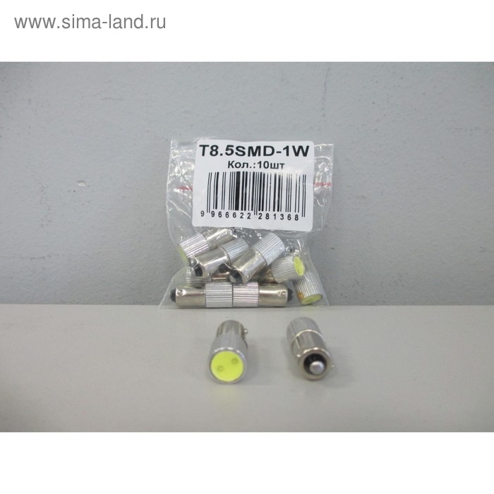 

Лампа светодиодная Т8.5 (BA9s) белая, SMD, 1W 12В