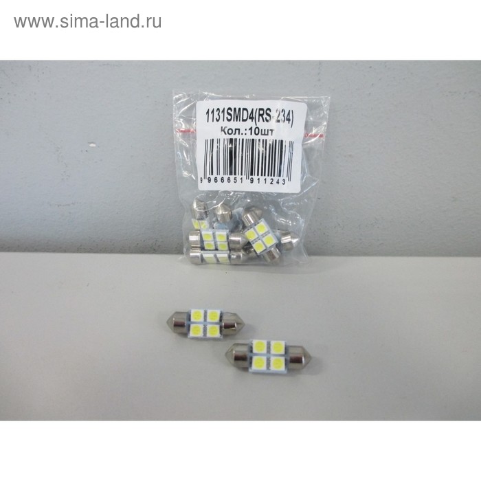 

Лампа светодиодная 11-31 (SV8,5) 4 SMD 5050 (RS-234), белая 12В