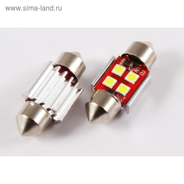 

Лампа светодиодная 11-31 (SV8,5) 4 SMD 3030, CANBUS обманка, радиатор, 12В