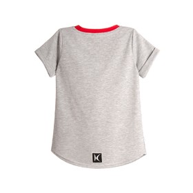 

Футболка для девочек, рост 104-110 см, цвет серо-красный