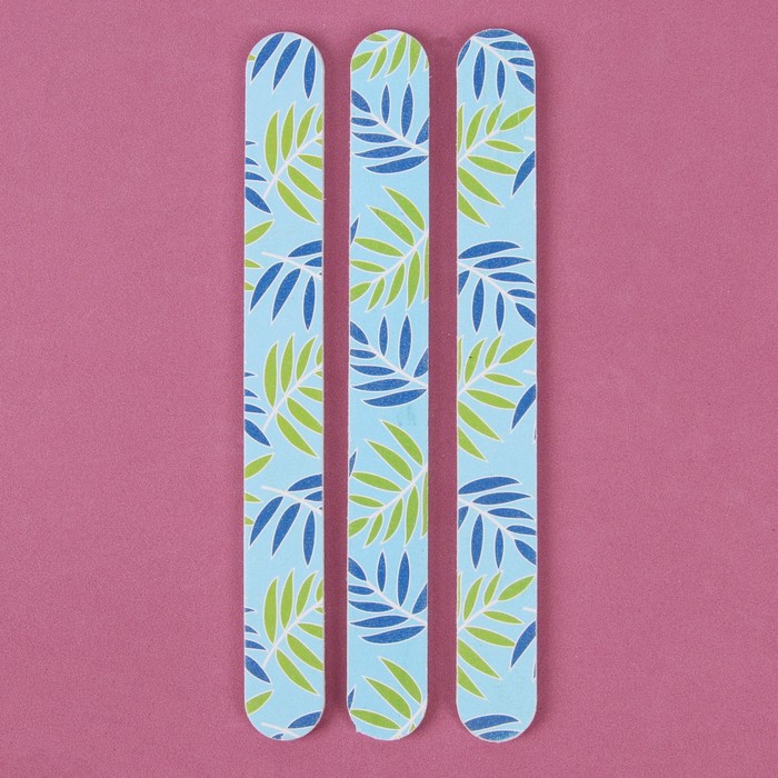 Пилка-наждак "Ассорти", абразивность 240/240, 3шт, 18см, классика, рисунок МИКС