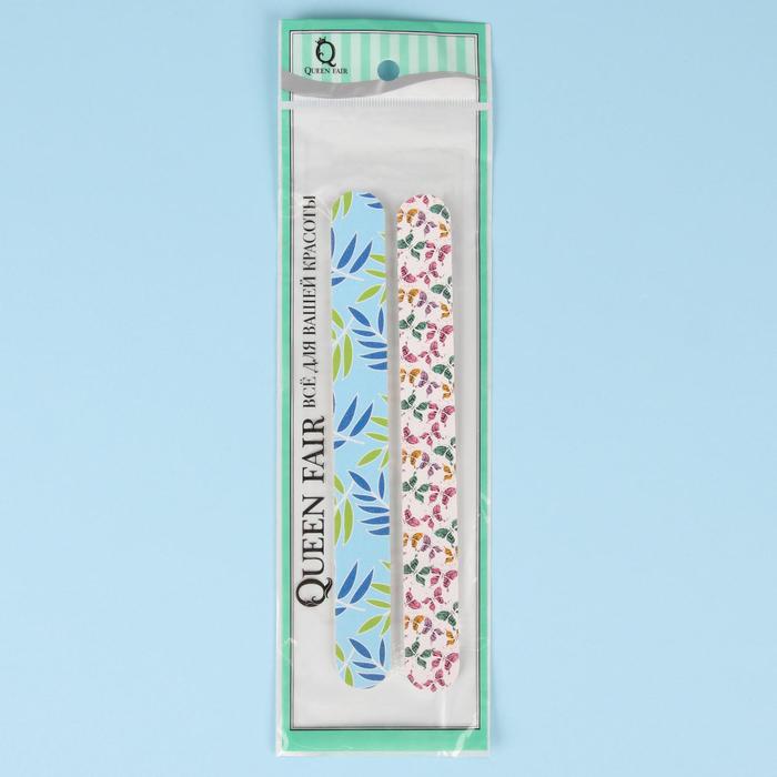 Пилка-наждак "Ассорти", абразивность 200/240, 2шт, 18см, классика, рисунок МИКС