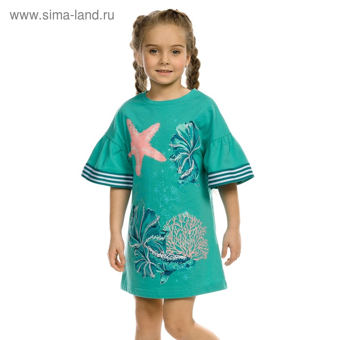Платье для девочки, рост 104 см, цвет аквамарин