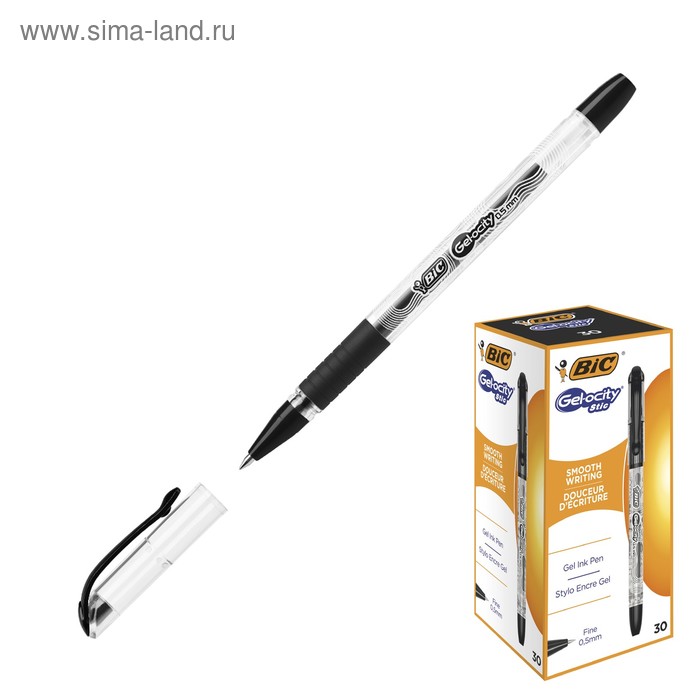 Ручка гелевая BIC Gel-Ocity Stic, узел 0.5 мм, чёрная