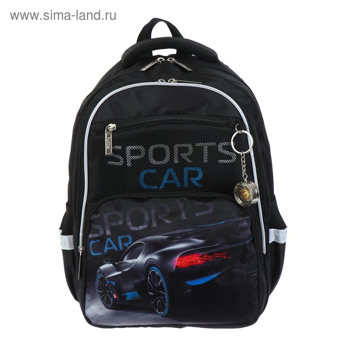 фото Рюкзак школьный hatber soft 37 х 28 х 17, для мальчика sport car, чёрный