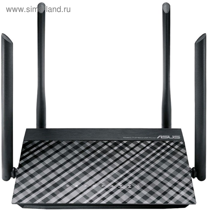 Маршрутизатор беспроводной Asus RT-AC1200, 10/100 Мбит, чёрный