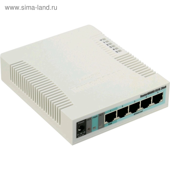 

Маршрутизатор беспроводной MikroTik RB951G-2HND, 10/100/1000 Мбит, белый