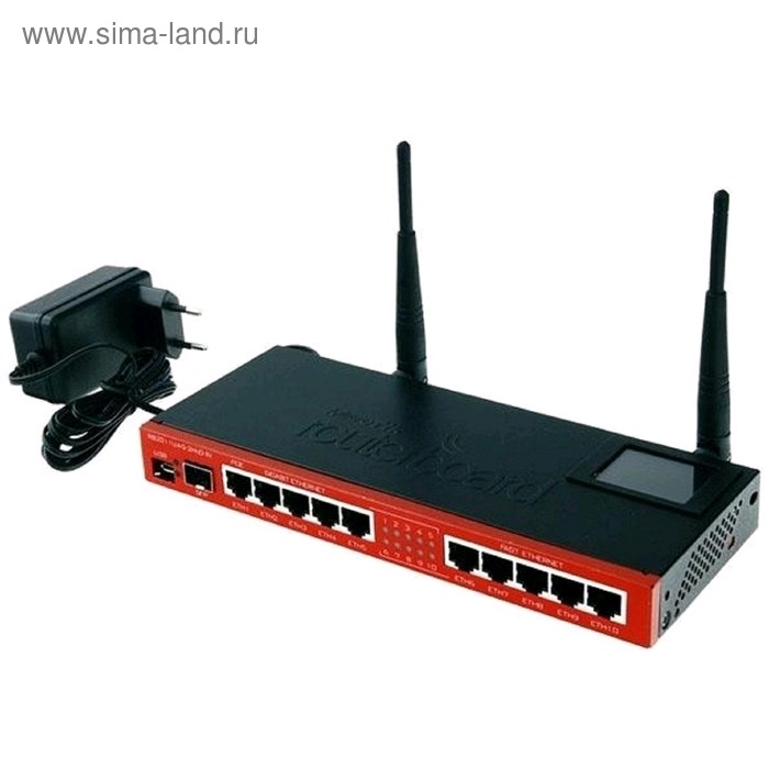 

Маршрутизатор беспроводной MikroTik RB2011UIAS-2HND-IN, 10/100/1000 Мбит, SFP, чёрный