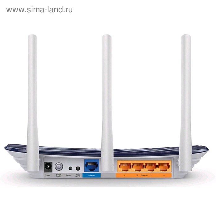 фото Wi-fi роутер беспроводной tp-link archer c20(ru) ac750, 10/100 мбит, синий