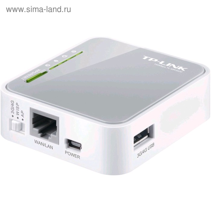 фото Wi-fi роутер беспроводной tp-link tl-mr3020 n300, 10/100 мбит, 4g ready, белый