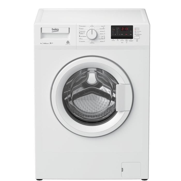 Стиральная машина Beko RGE 65P2 BWW, класс А, 1000 об/мин, 6 кг, белая