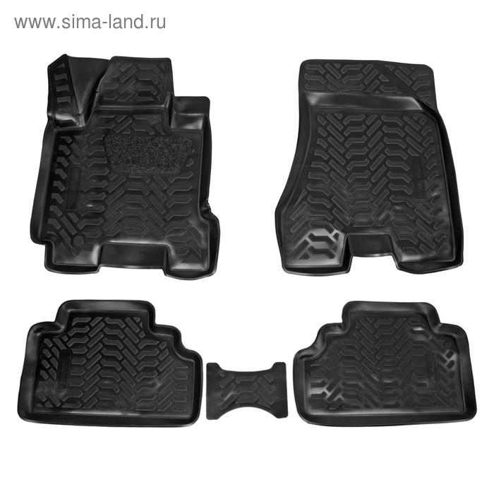 фото Коврики в салон с подпяточником для hyundai tucson 04-09, 4 шт, высокий борт, полиуретан, черные, acm-ps-85 airline