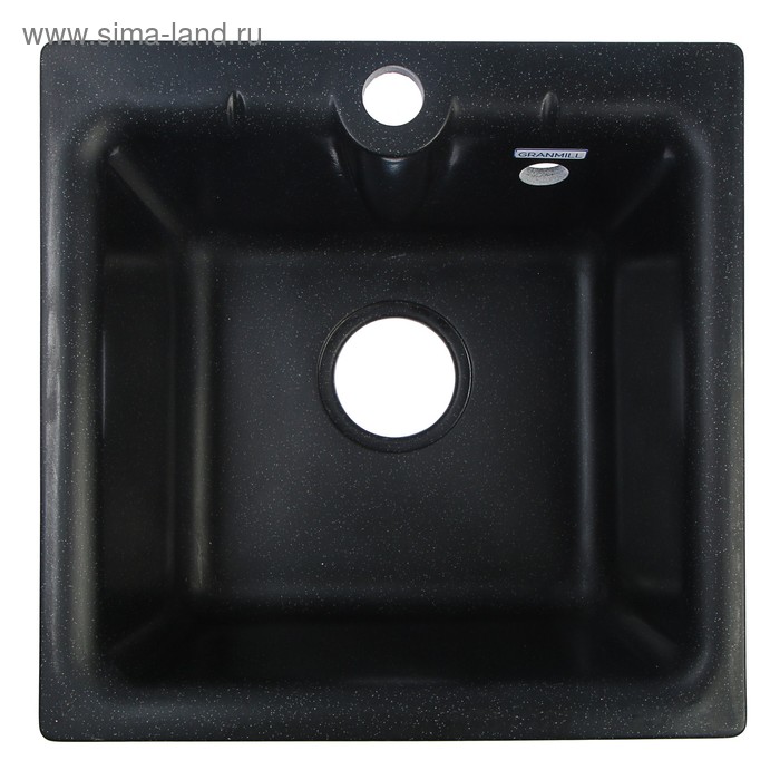 Мойка кухонная из камня GRANMILL 18, 415х415х200 мм, черная