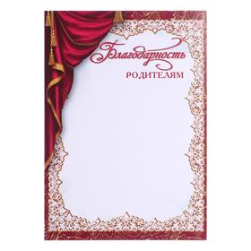 

Благодарность родителям "Портьера"