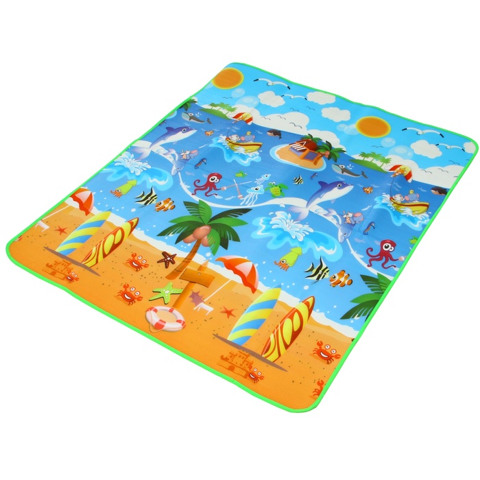фото Игровой коврик на фольгированной основе «солнечный пляж», 177х145x0,5 см, крошка я
