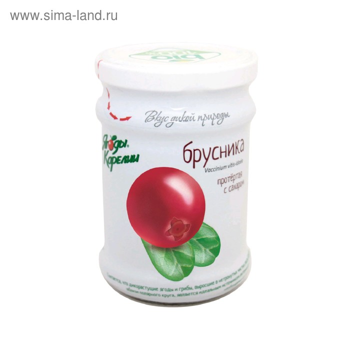 

Брусника, ягоды протёртые с сахаром, 280 г